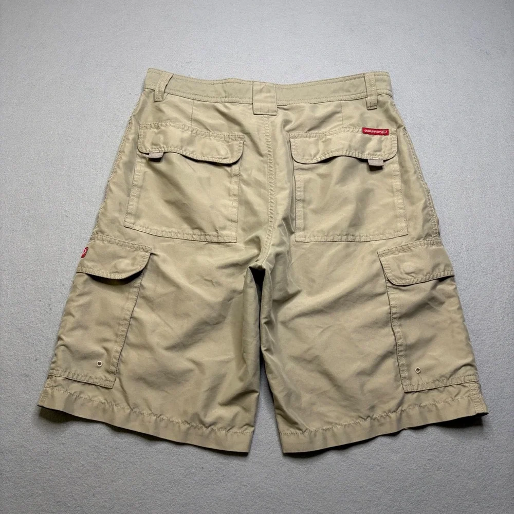 Quiksilver Cargo Shorts Men 32 Tan Vintage Y2K Khaki Baggy Surf Skater EG83
